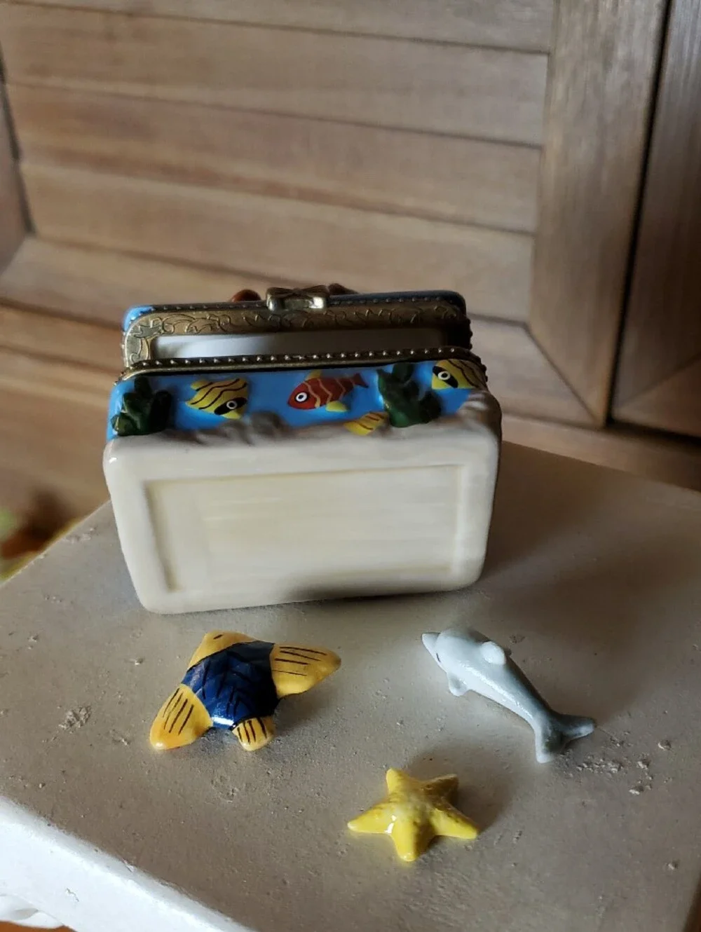 Underwater Ocean Scene Trinket Box with Orca, Dolphin, Seals